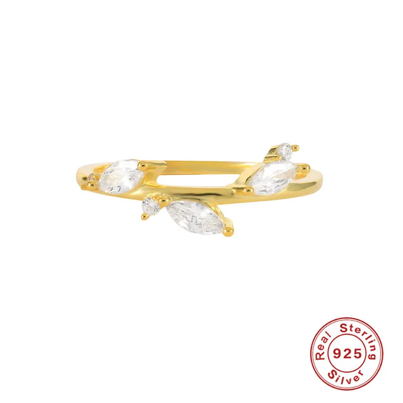 Sterling Silver Oval Zircon Geometric Ring #2