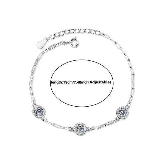 1.5ct Moissanite Sterling Silver Bracelet