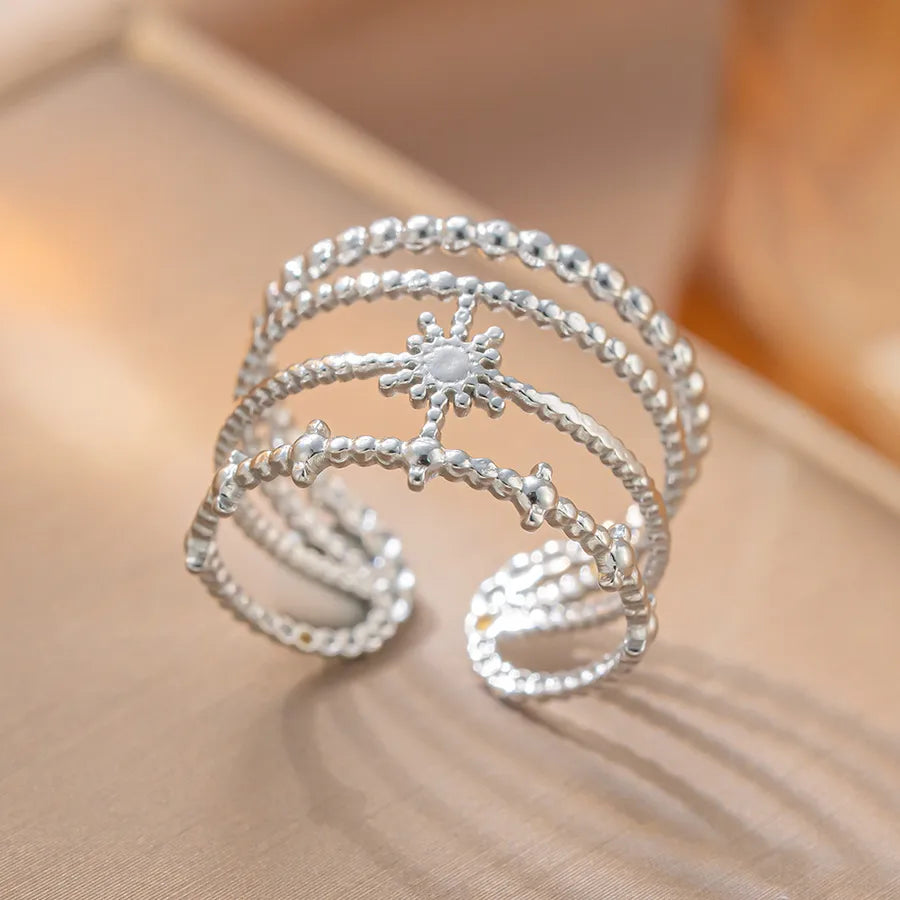 Adjustable Titanium Steel Fashion Ring K84 Steel Color Ring Open