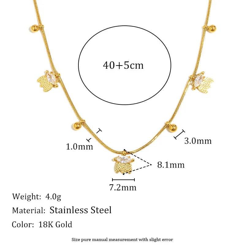 18K Gold Plated Geometric Tassel Necklace Fine Chain Tassel Pendant Collection - Gold -8