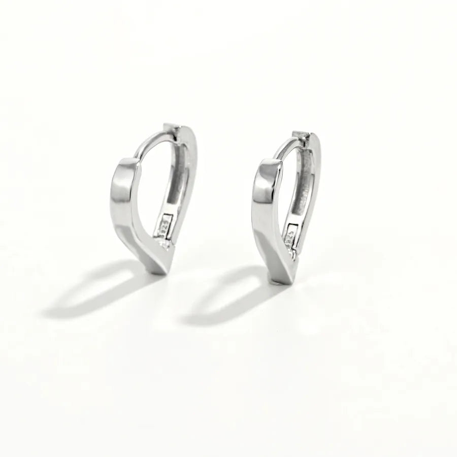 925 Sterling Silver Heart Ear Clips