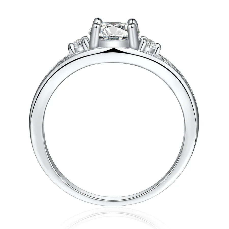 925 Sterling Silver Zircon Geometric Ring Set