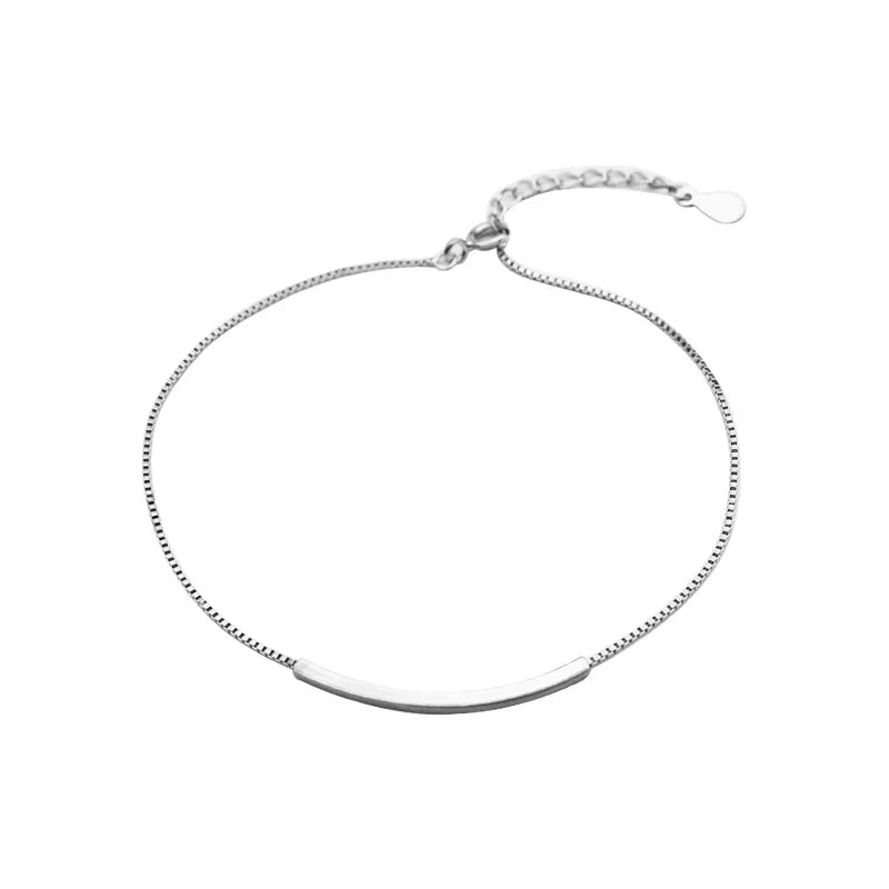 S925 Silver Geometric Anklet for Women