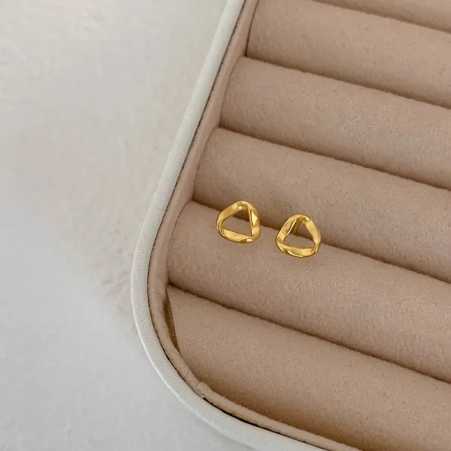 Gold Plated 925 Sterling Silver Ear Studs Gold 925 Silver