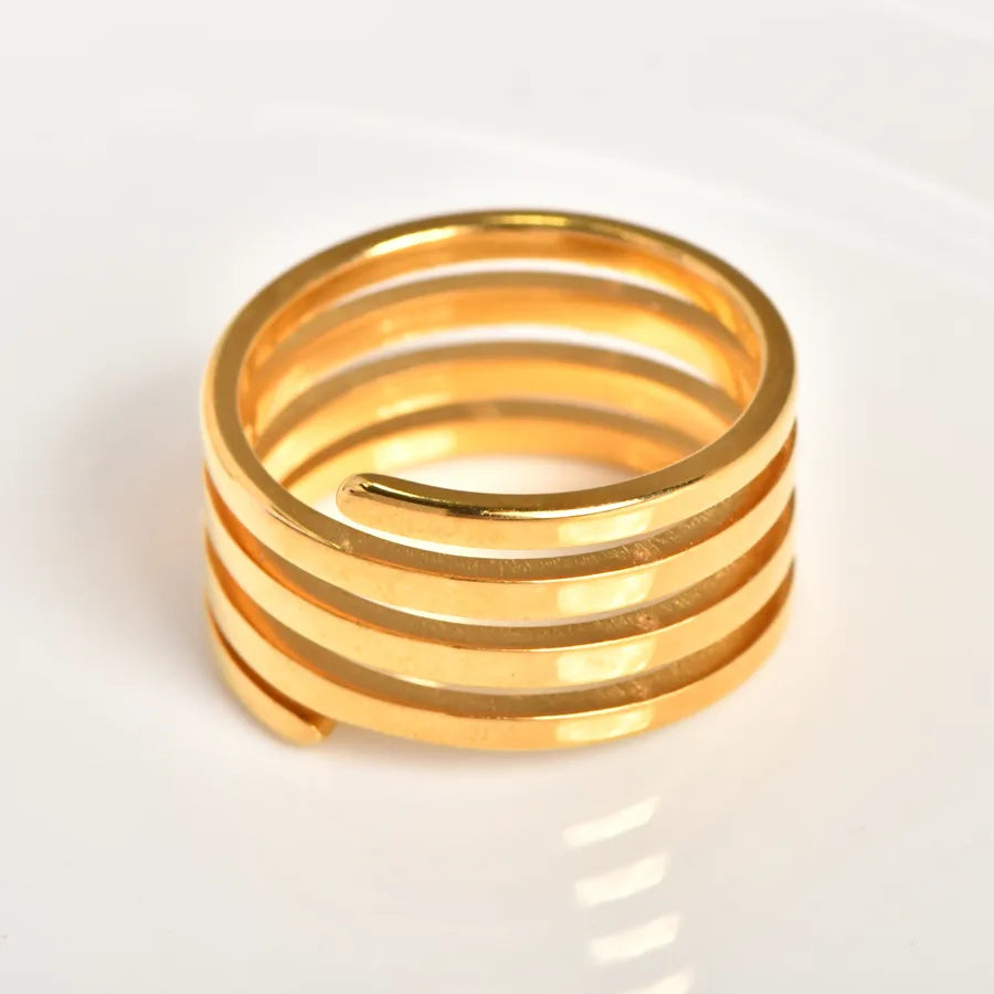 18K Gold Plated White Shell Square Ring 5773001