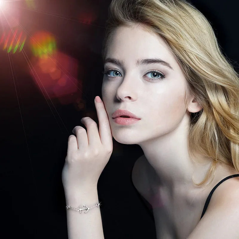 Sterling Silver Anchor Heart Bracelet