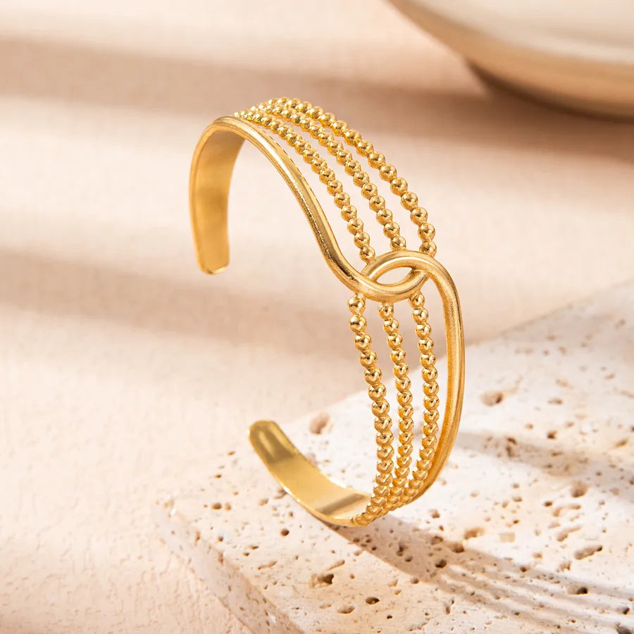 18K Gold Snake Bangle Bracelet for Women Three-line Bracelet