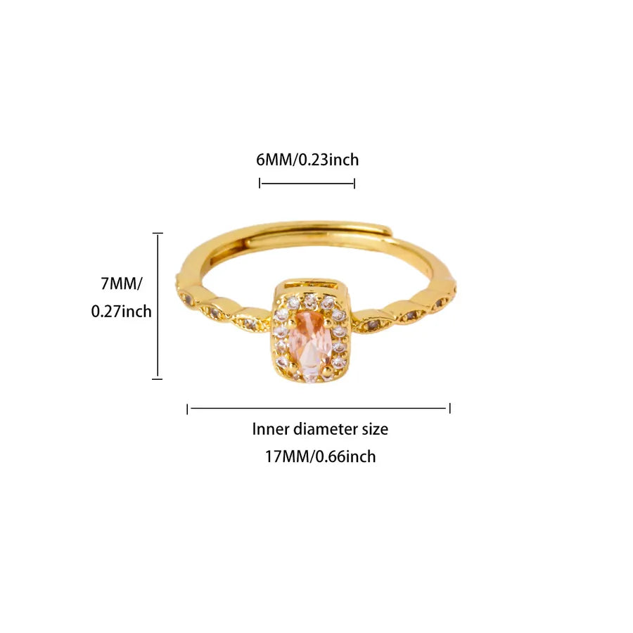 Vintage French Flower Zircon Open Ring JZ8338G