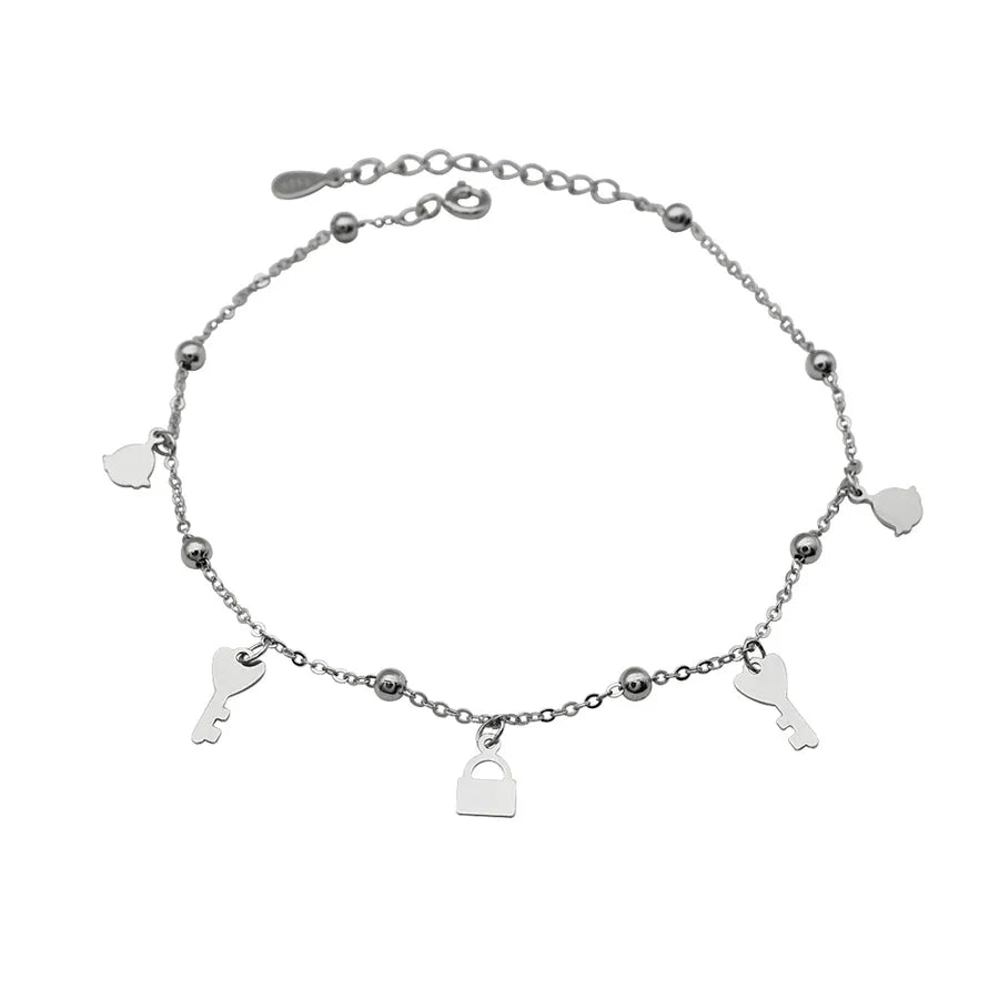 Minimalist Sterling Silver Bell Anklet