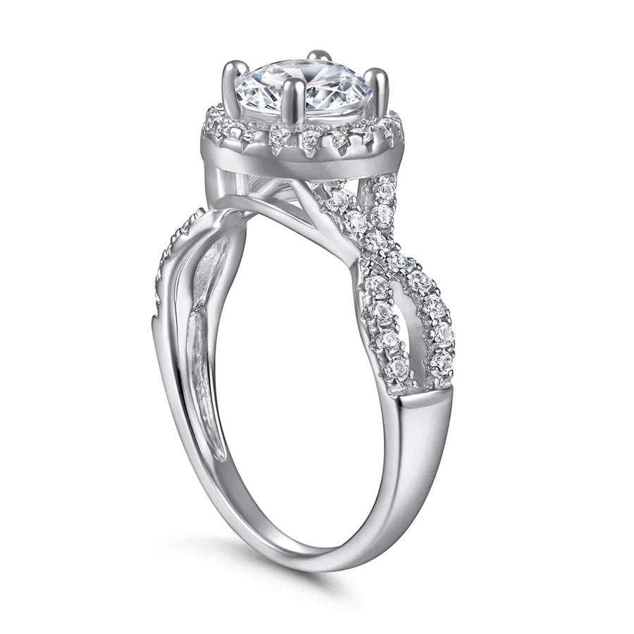 Sterling Silver 1 Carat Zirconia Engagement Ring