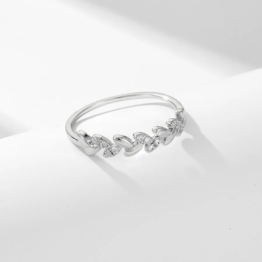 925 Sterling Silver Zircon Grain Ring White