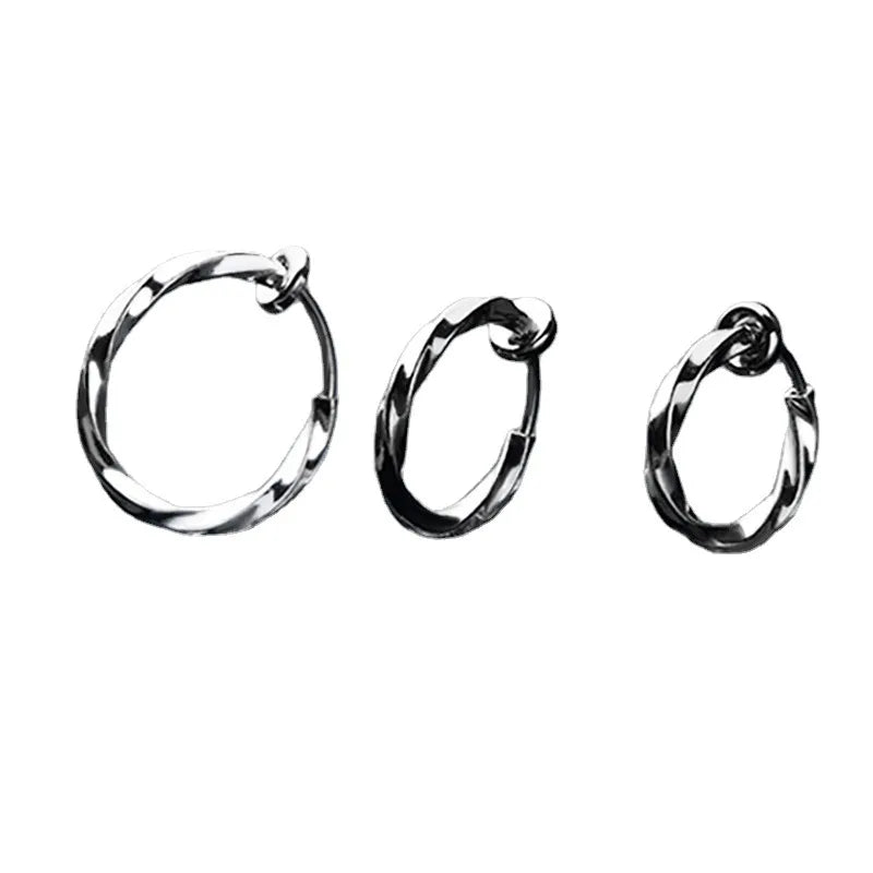 Mobius Clip-On Titanium Steel Earrings