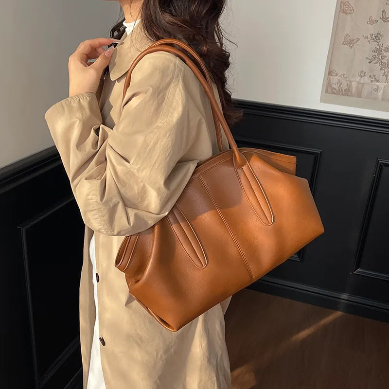 Minimalist Faux Leather Shoulder Bag – Winter Edit - Smiling Maria - Everything For Women