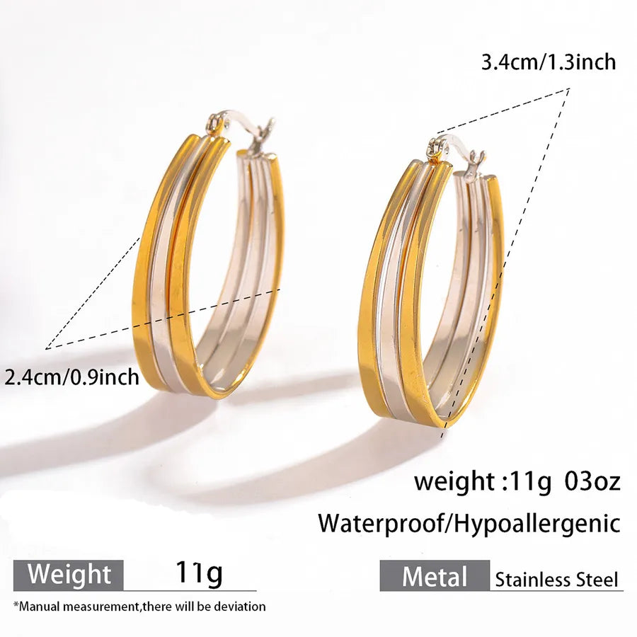 Gold & Silver Gradient Stainless Steel Earrings 4#