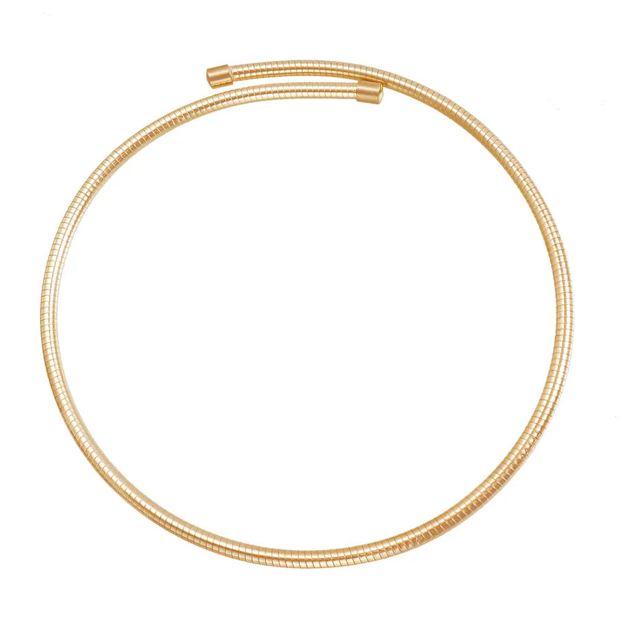 Geometric Stainless Steel Choker Necklace ZW3459 Gold