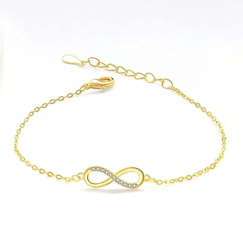 Sterling Silver Infinity Heart Bracelet 18k gold (small) 925 Silver