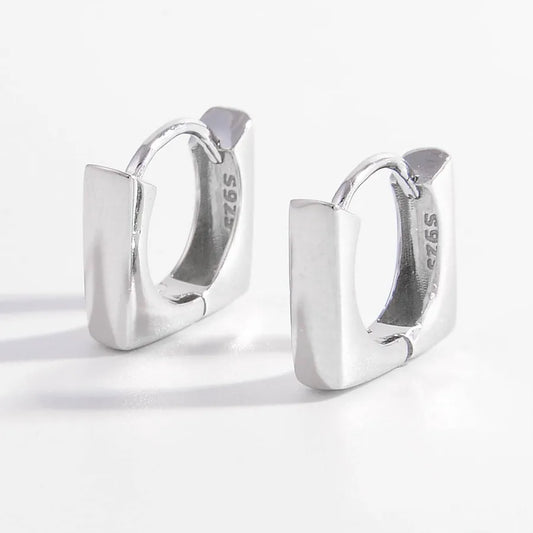 14K Gold & White Gold Plated Rhombus Zircon Earrings