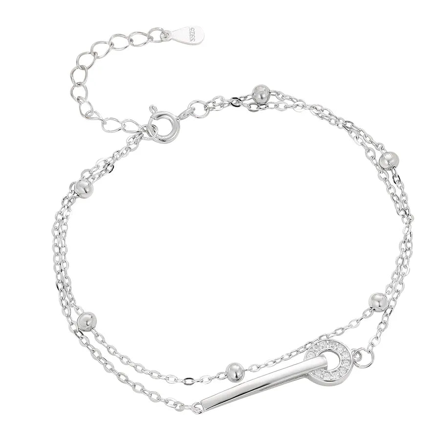 Sterling Silver Double Circle Bracelet