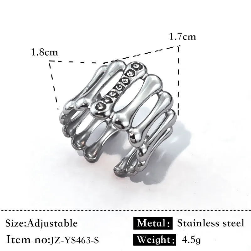 Gold Plated Stainless Steel Wave Animal Ring Silver JZ-YS463-S