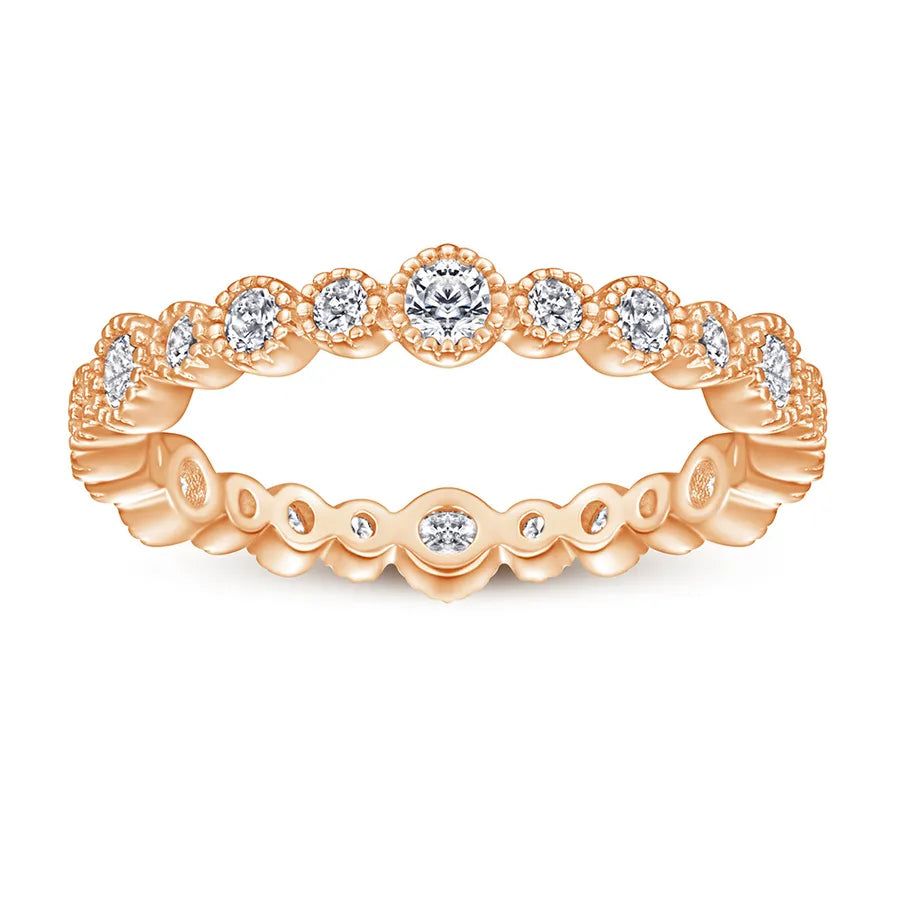 Sterling Silver Geometric Zircon Ring Gold