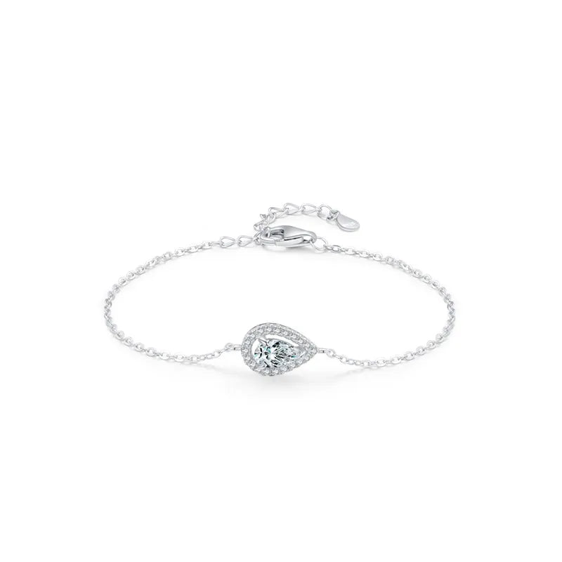 Sterling Silver Waterdrop Zircon Bracelet