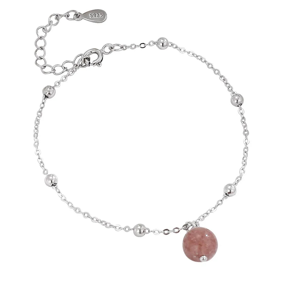 Sterling Silver Strawberry Crystal Bracelet