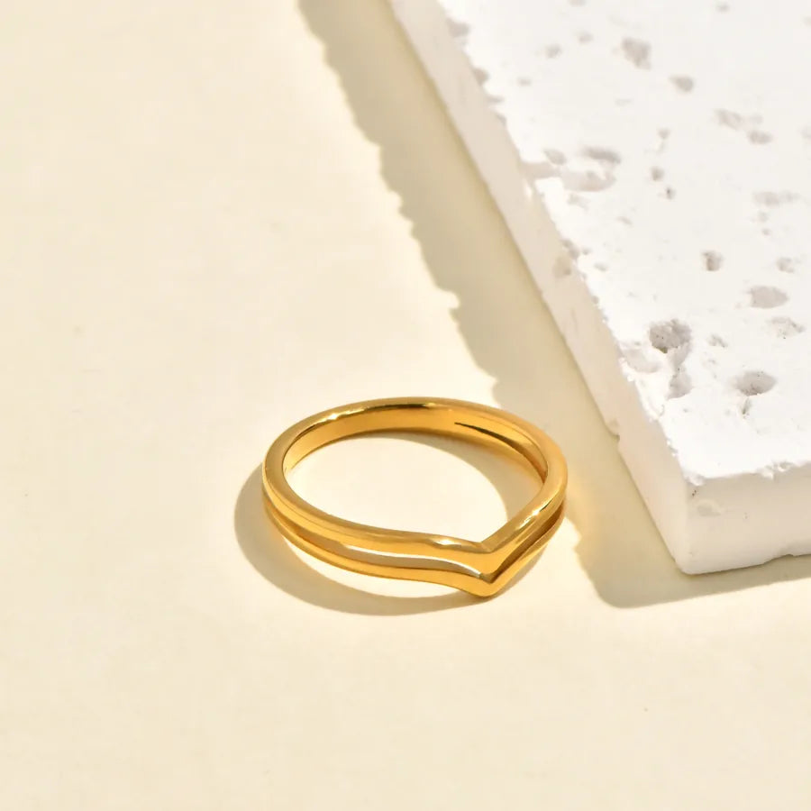 Gold Plated Irregular Heart Shell Ring 5773101