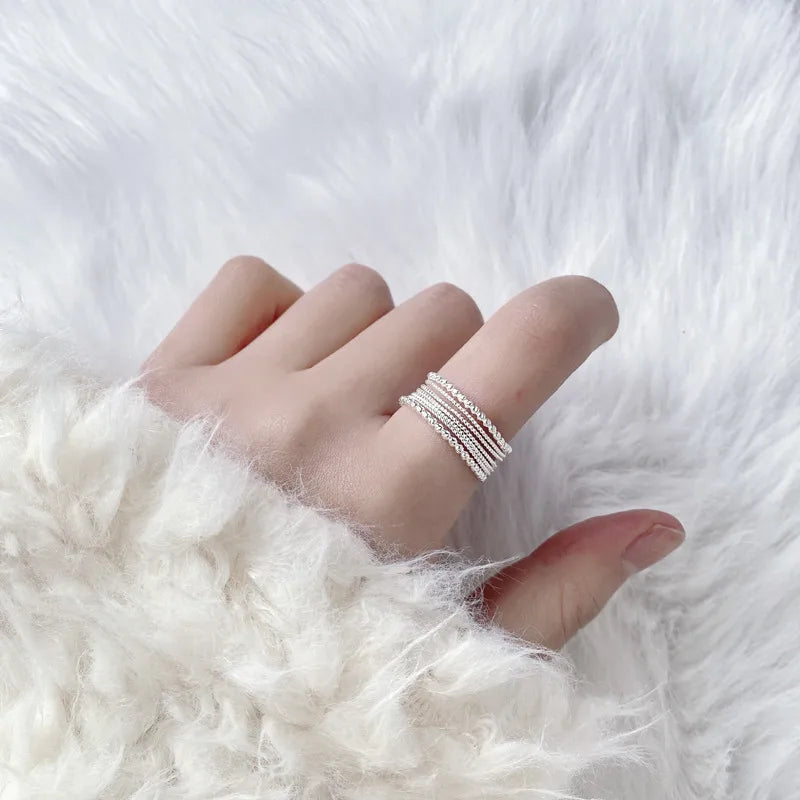 18K Gold & Silver Plated Geometric Wide Band Ring