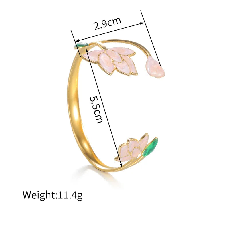 18K Gold Plated Lotus Flower Bracelet