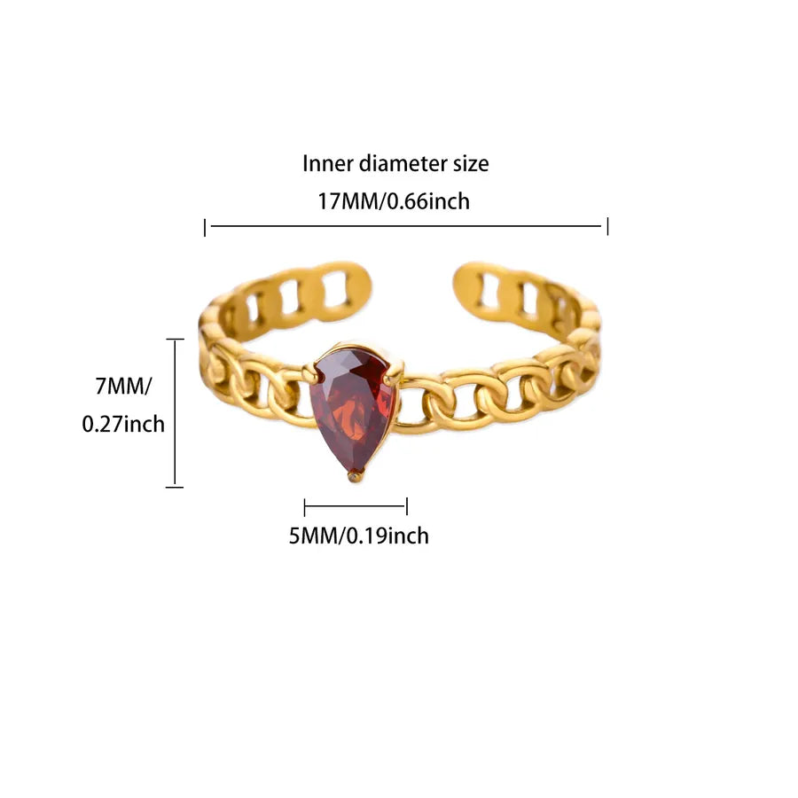 18K Gold Plated Geometric Zirconia Ring 11