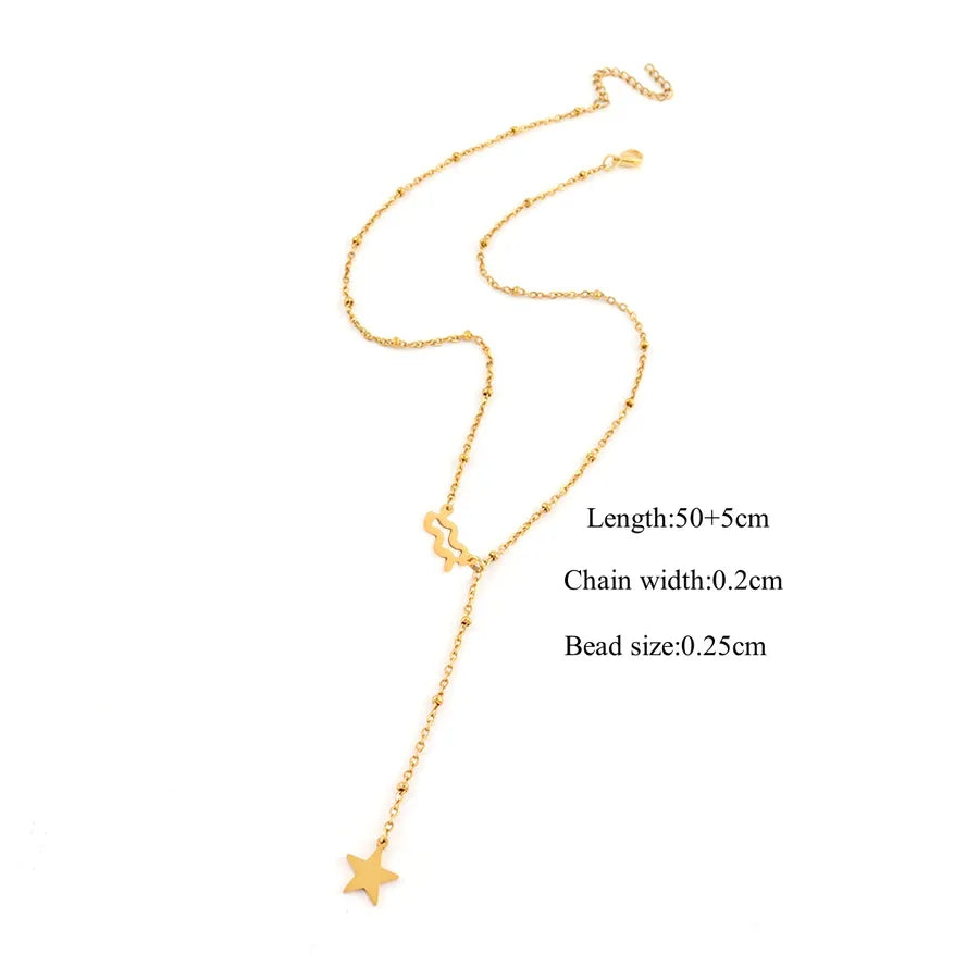 Gold Constellation Pendant Necklace – Stainless Steel Gold Aquarian