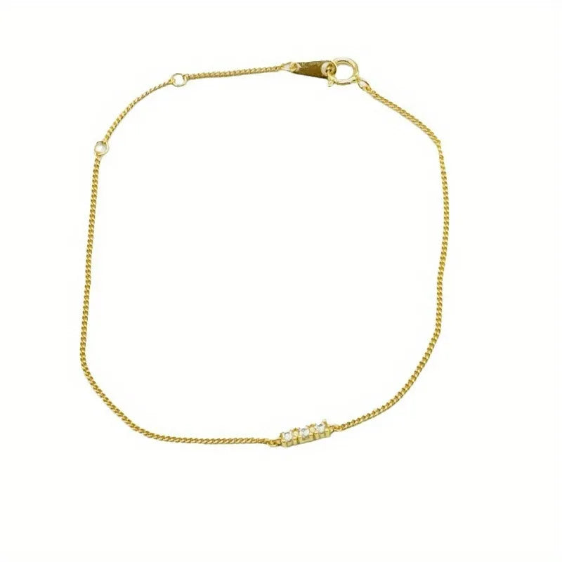 Elegant Geometric Zircon Bracelet in Silver