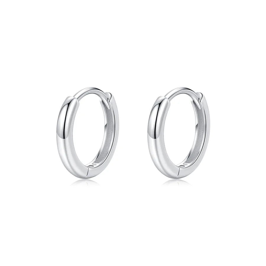 925 Sterling Silver Gold & Silver Hoop Earrings Silver 18mm 925 Silver