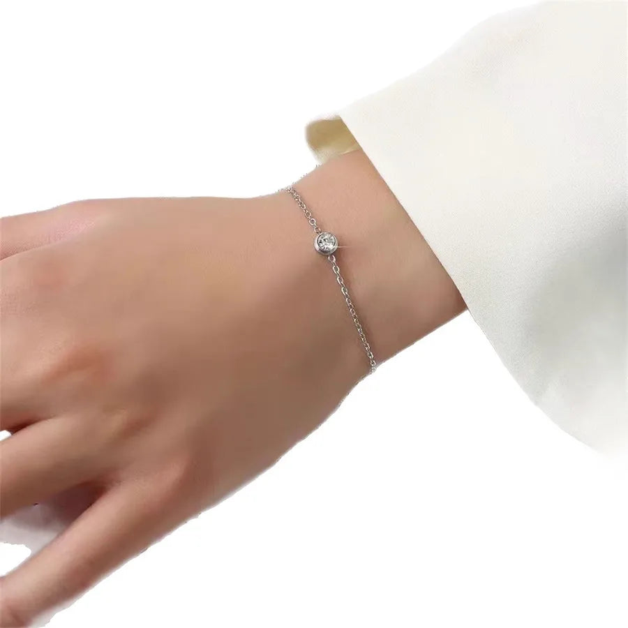 18K Gold Plated S925 Silver Zircon Bracelet Platinum