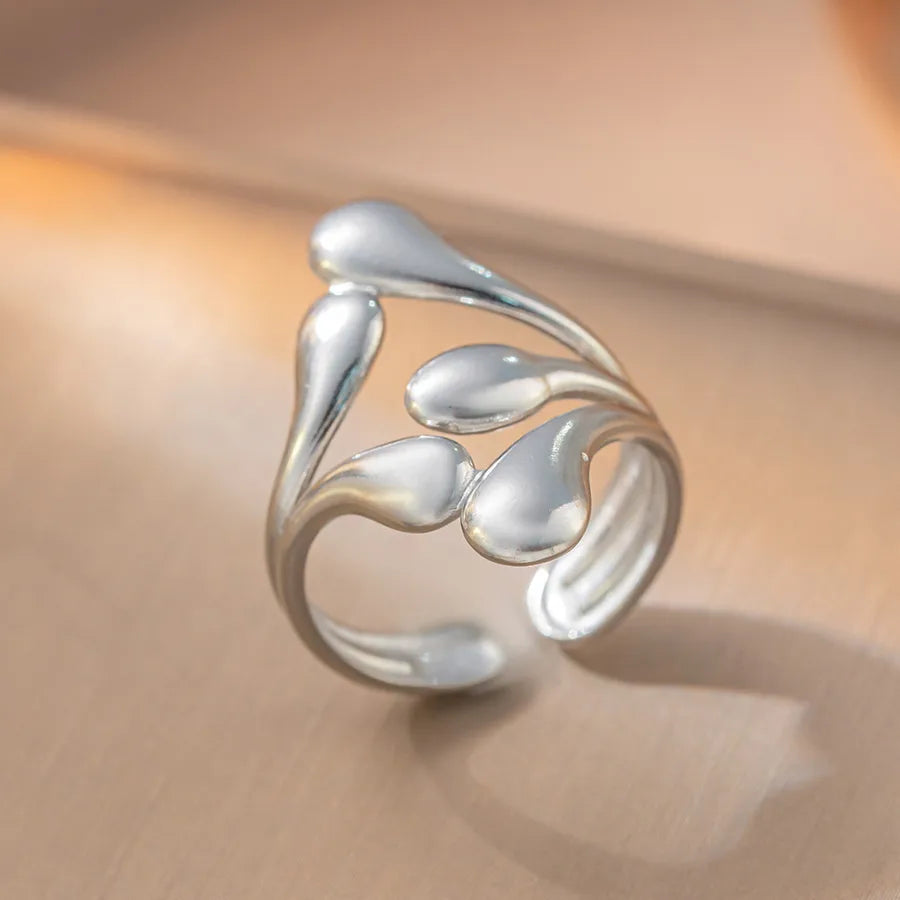 Adjustable Geometric Titanium Steel Ring K18 Steel Color Ring Adjustable