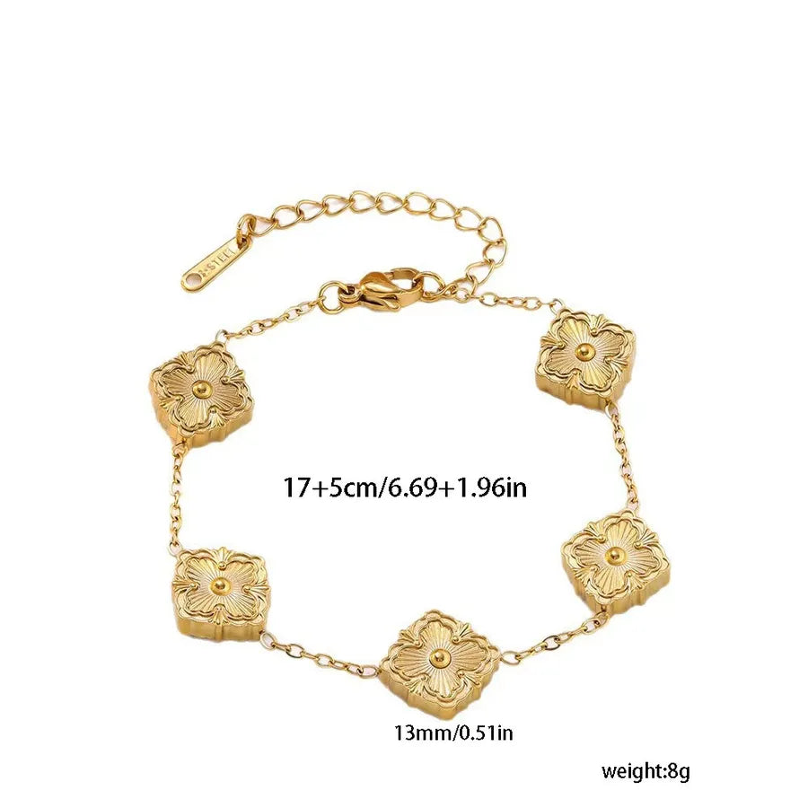 Gold Plated Rhombus Stainless Steel Bracelet