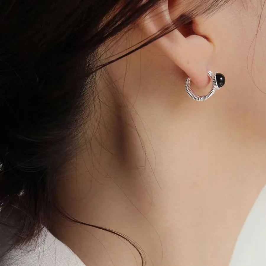 925 Sterling Silver Round Plated Earrings