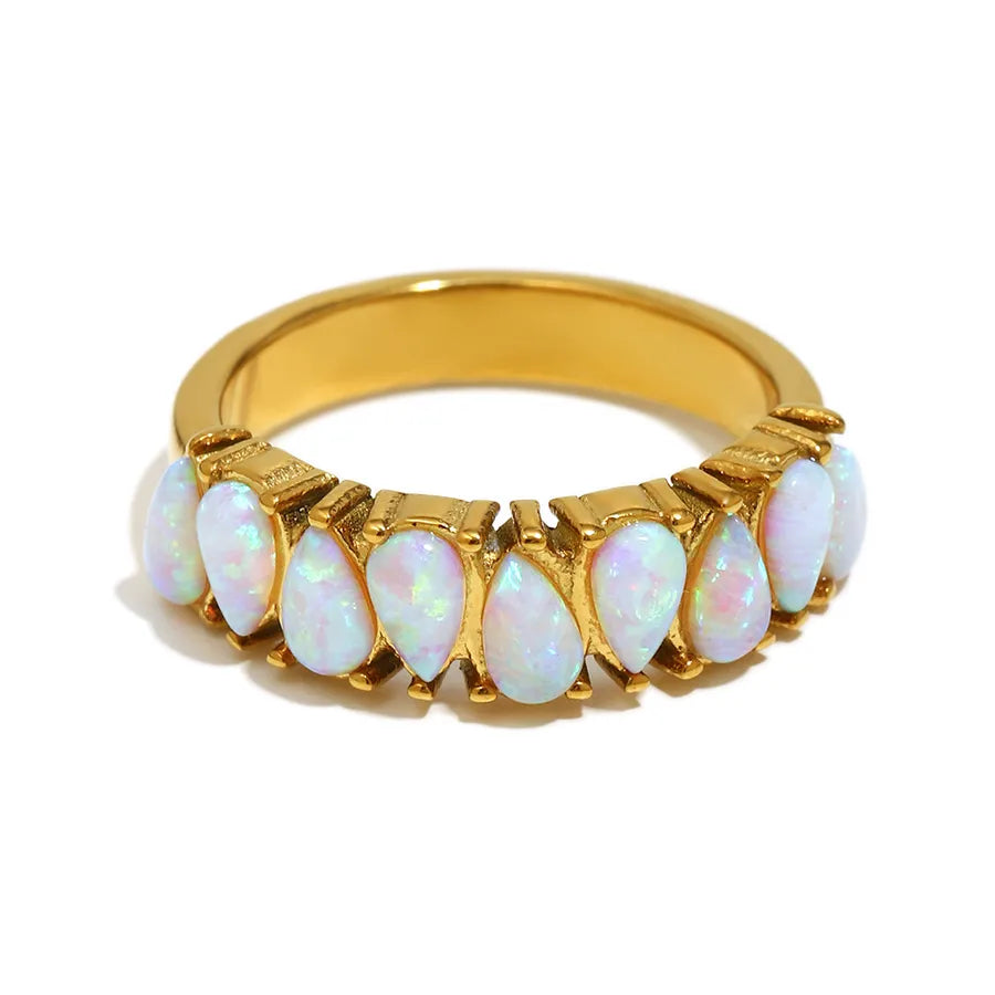Natural Australian Gemstone Gold Ring for Women