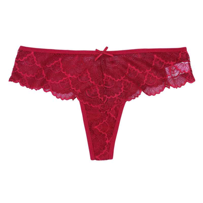 High Elasticity Lace Thong Panties – Low Waist, Soft Nylon & Cotton Lining