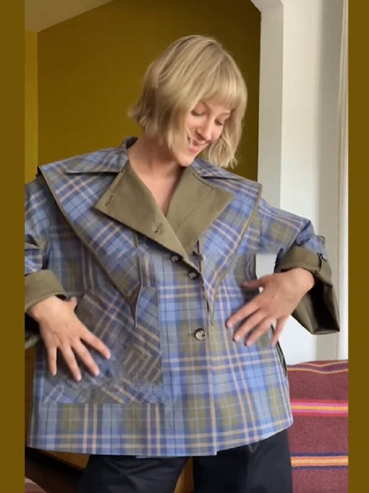 Reversible Button Trench Coat for Women Olive green