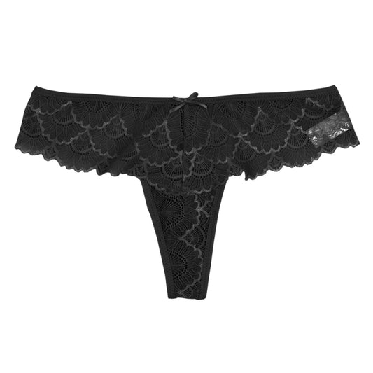 High Elasticity Lace Thong Panties – Low Waist, Soft Nylon & Cotton Lining