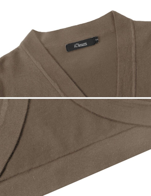 Укороченный вязаный кардиган с рукавом 3/4