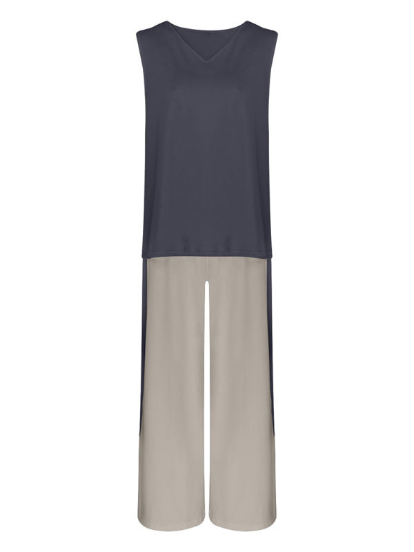 3-Piece Casual Lounge Set – Sleeveless Vest, Long Cardigan & Trousers