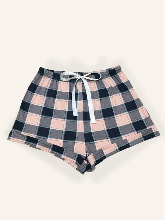 Plus Size Plaid Knit Pajama Shorts – Soft Knit, Lightweight & Comfortable