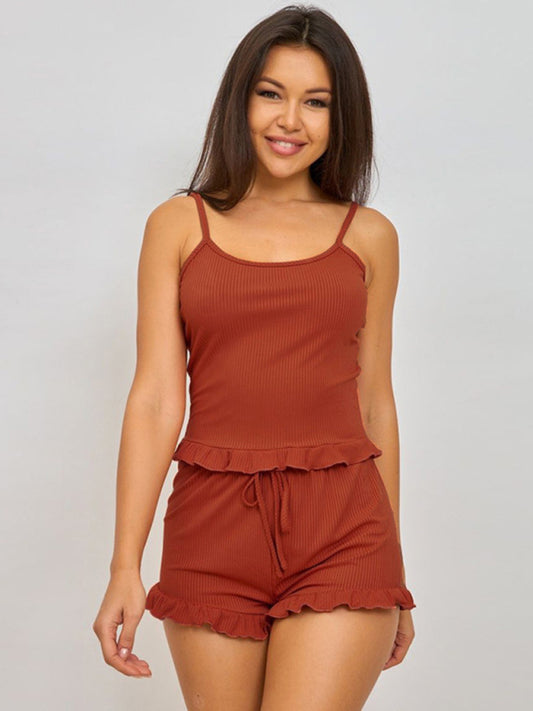 Women's Long-Sleeved Knit Loungewear Set – Soft Leisure Fit, Spring-Summer Style