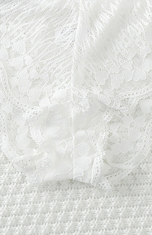 Lace Cross Strap Low Waist Briefs – Sexy Fit with Heart Pattern & Cotton Lining