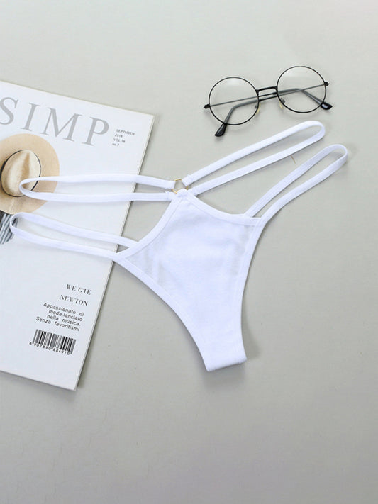 Low-Waist Triangle Bikini Panties with Thin Straps – Sheer & Sexy Fit
