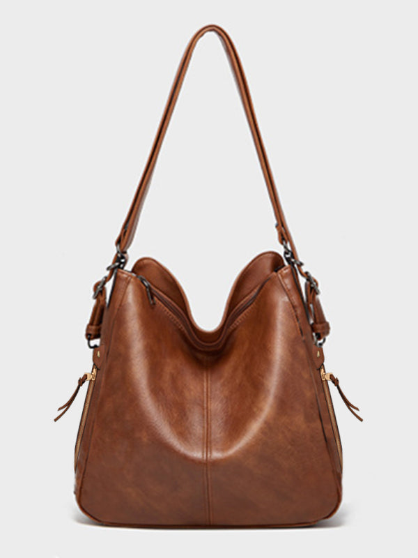 PU Leather Shoulder Tote Messenger Backpack