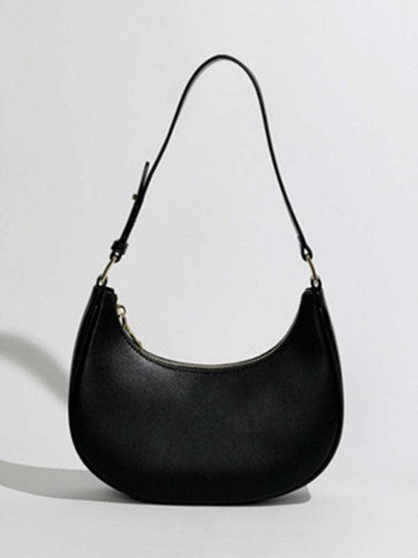 Women's PU Half Moon Shoulder Baguette Bag