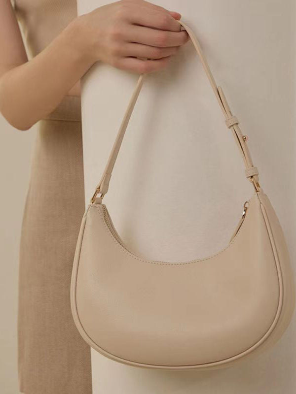 Women's PU Half Moon Shoulder Baguette Bag